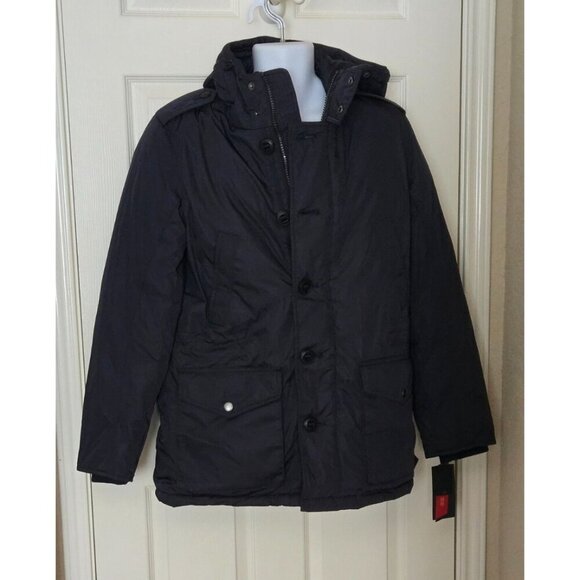 Tommy Hilfiger Men's Poly Twill Full Length Hooded Parka Navy size Medium - Picture 3 of 12